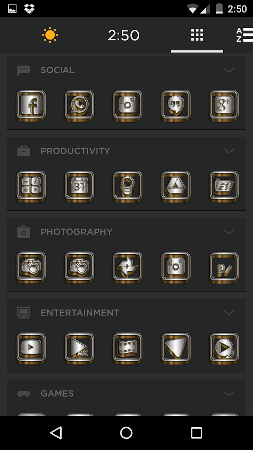 SilverGold 3D Icon CM&Launcher