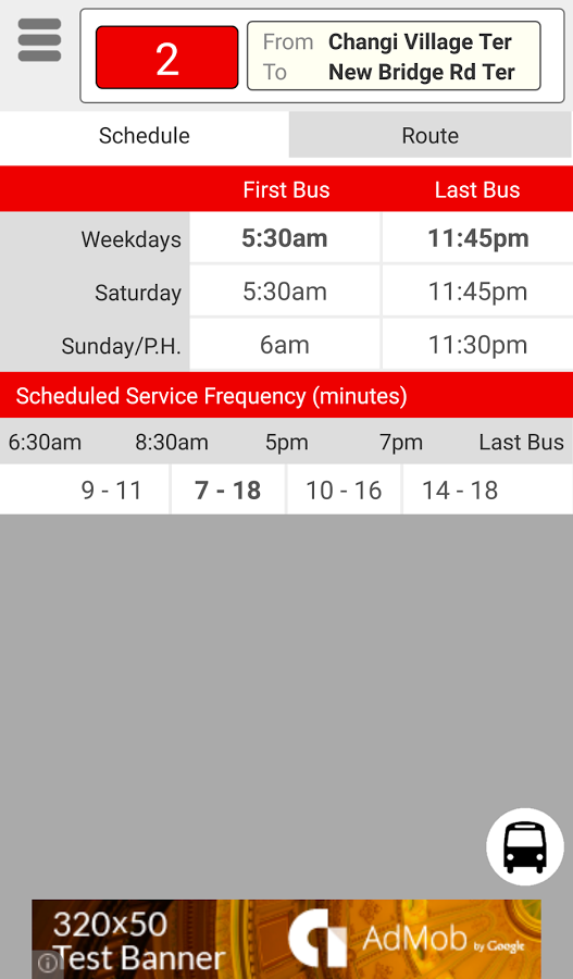 SingBUS: Next Bus Arrival Info