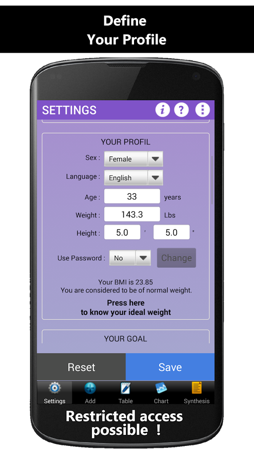 Weigh-In Deluxe Weight Tracker