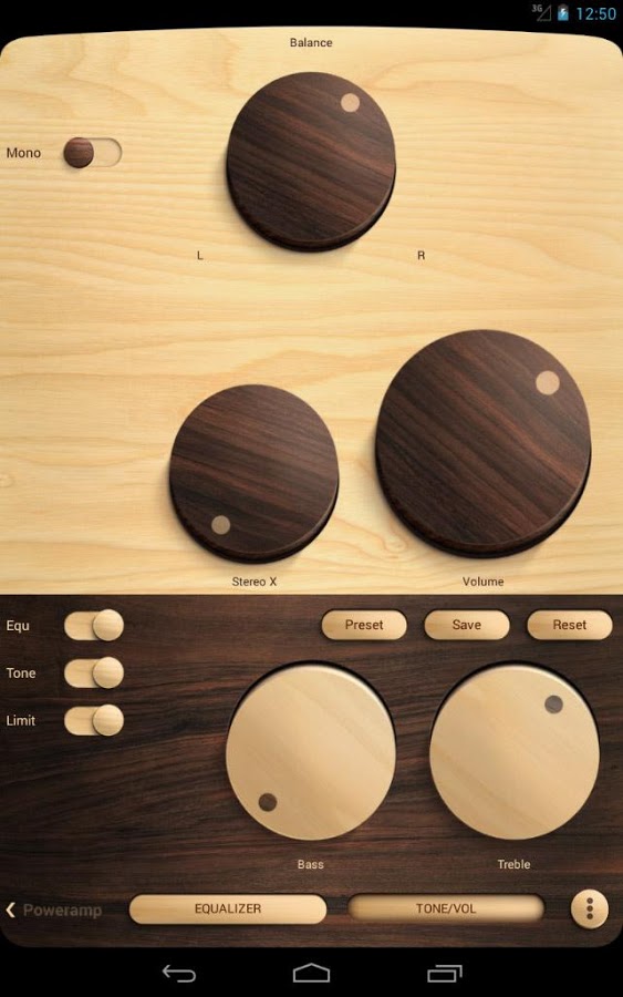 Poweramp skin Wooden