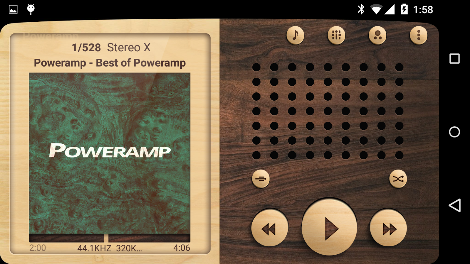 Poweramp skin Wooden