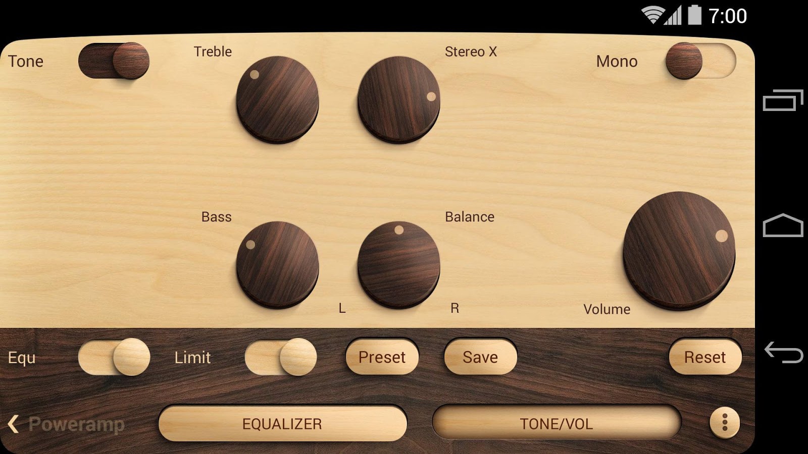 Poweramp skin Wooden