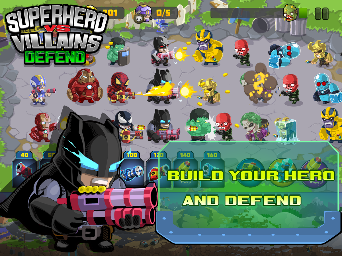 SuperHero VS Villains Defense (Mod Money)