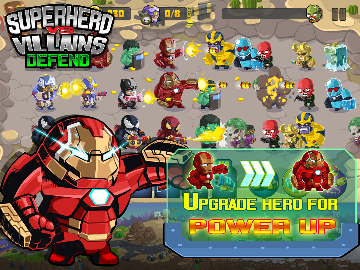 SuperHero VS Villains Defense (Mod Money)