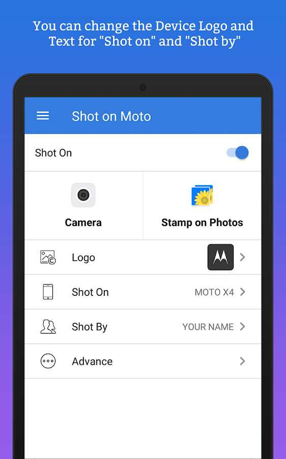 ShotOn for Motorola: Auto Add Shot on Photo Stamp