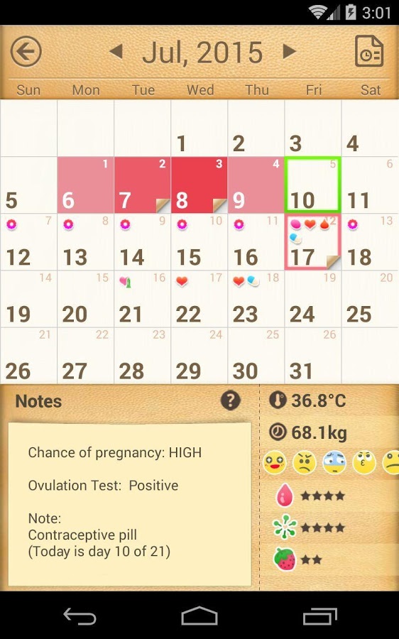 Period Tracker, My Calendar (Lịch kinh nguyệt)