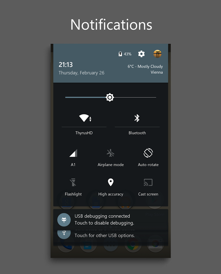 DarkMTRL Thyrus CM12 Theme