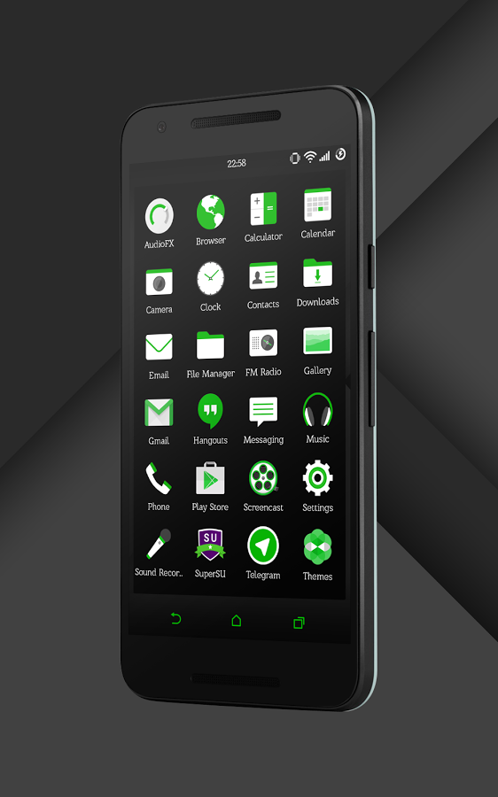 Sense Black/Green cm13 theme