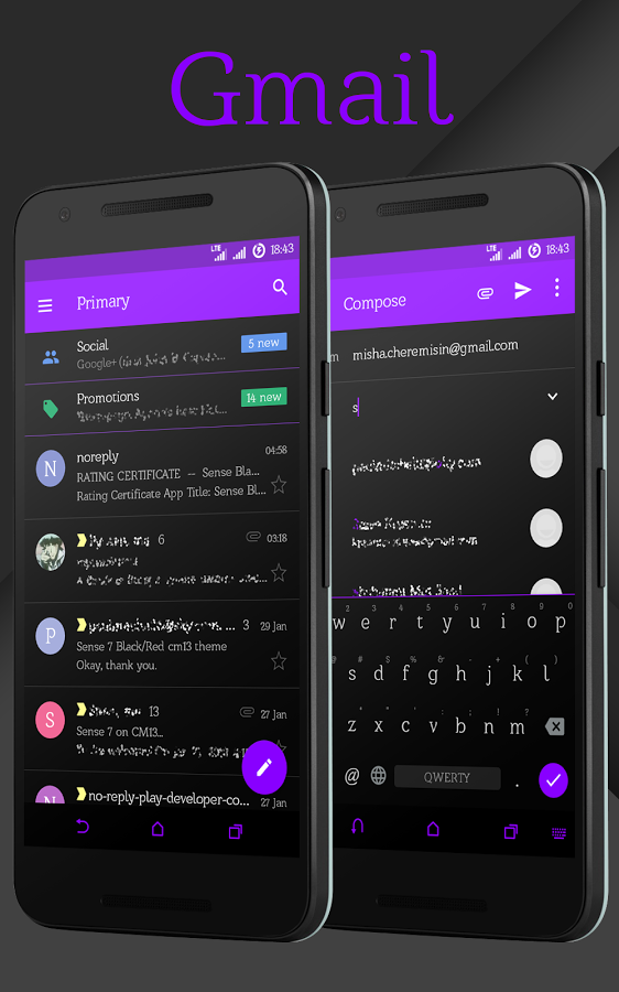 Sense Black/Purple cm13 theme