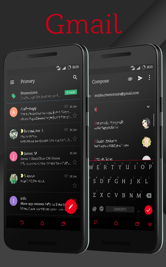 Sense Black/Red cm13 theme