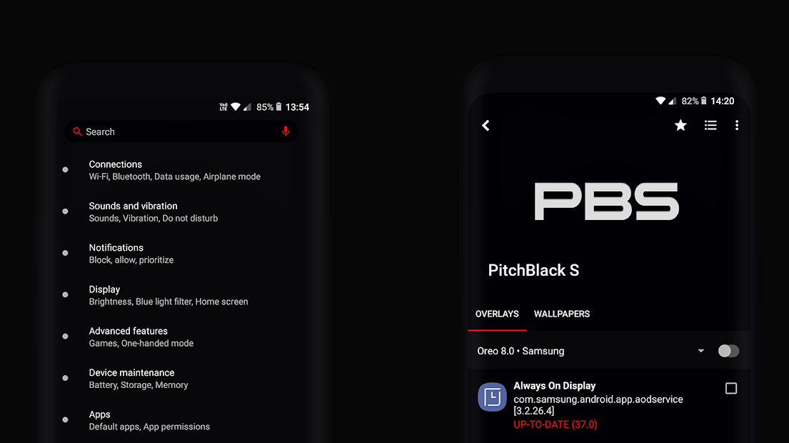 PitchBlack S - Samsung Substratum Theme Oreo/OneUI