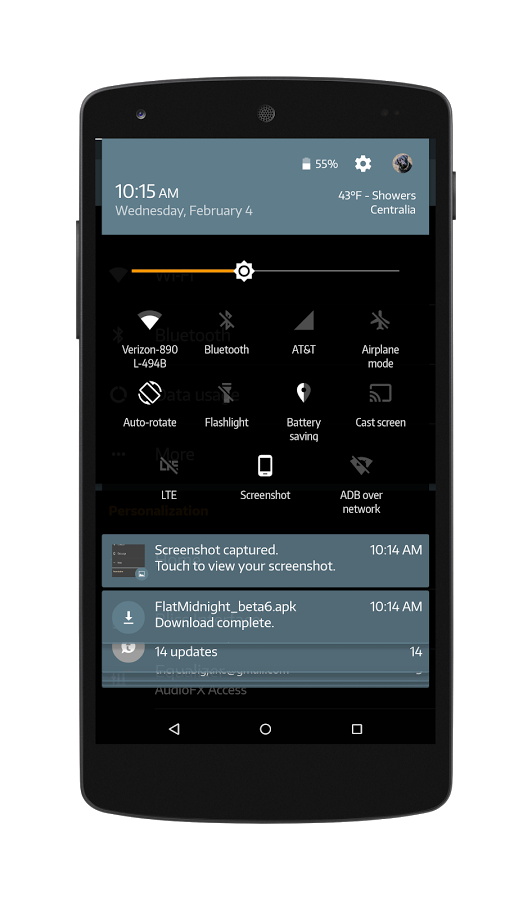 Black MTRL BlueGrey CM12 Theme