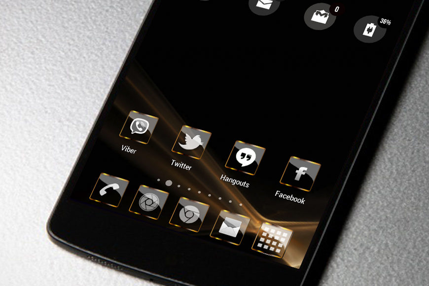 Golden Glass Icon Pack HD