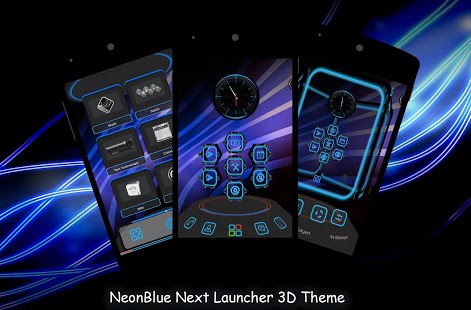 NeonBlue3D Next Launcher Theme