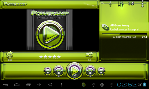 Poweramp skin Lime Glas deluxe