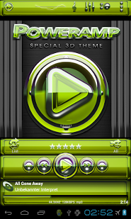 Poweramp skin Lime Glas deluxe