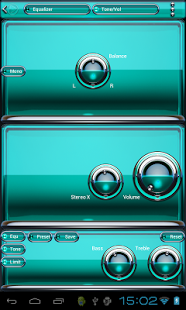 Poweramp skin Turquoise Glas