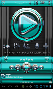 Poweramp skin Turquoise Glas