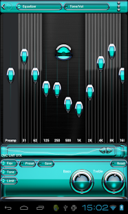 Poweramp skin Turquoise Glas