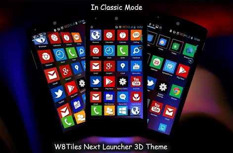 W8Tiles Next Launcher 3D Theme