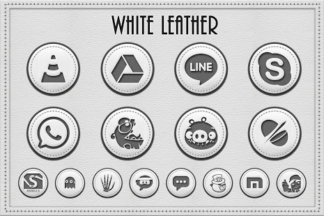 White Leather Icon Pack Theme