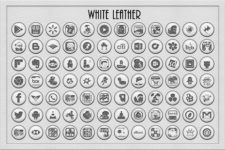 White Leather Icon Pack Theme