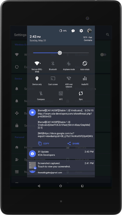 Slated MTRL - Blue CM12 Theme