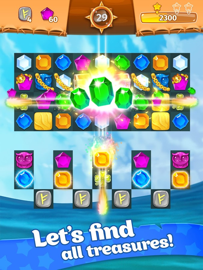 Treasure hunters match-3 gems