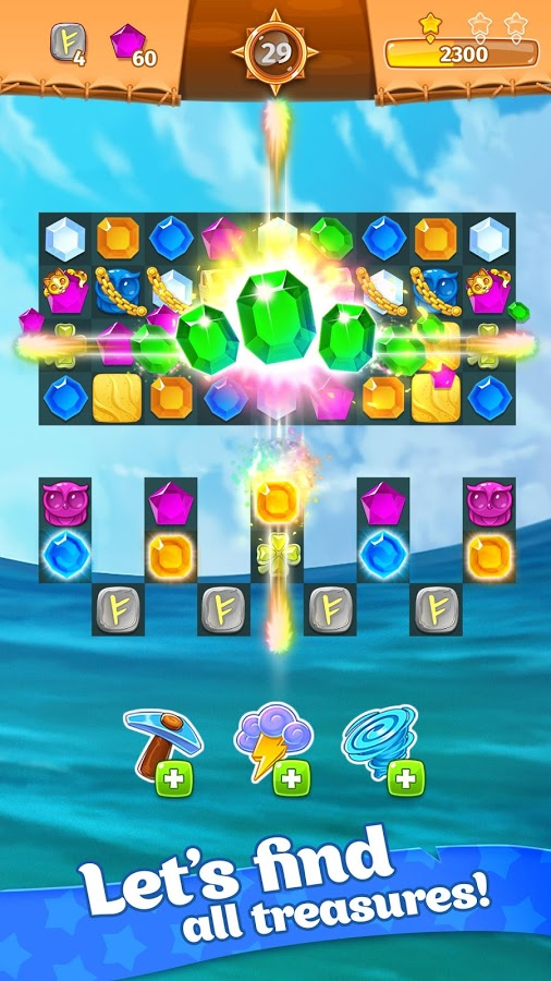 Treasure hunters match-3 gems