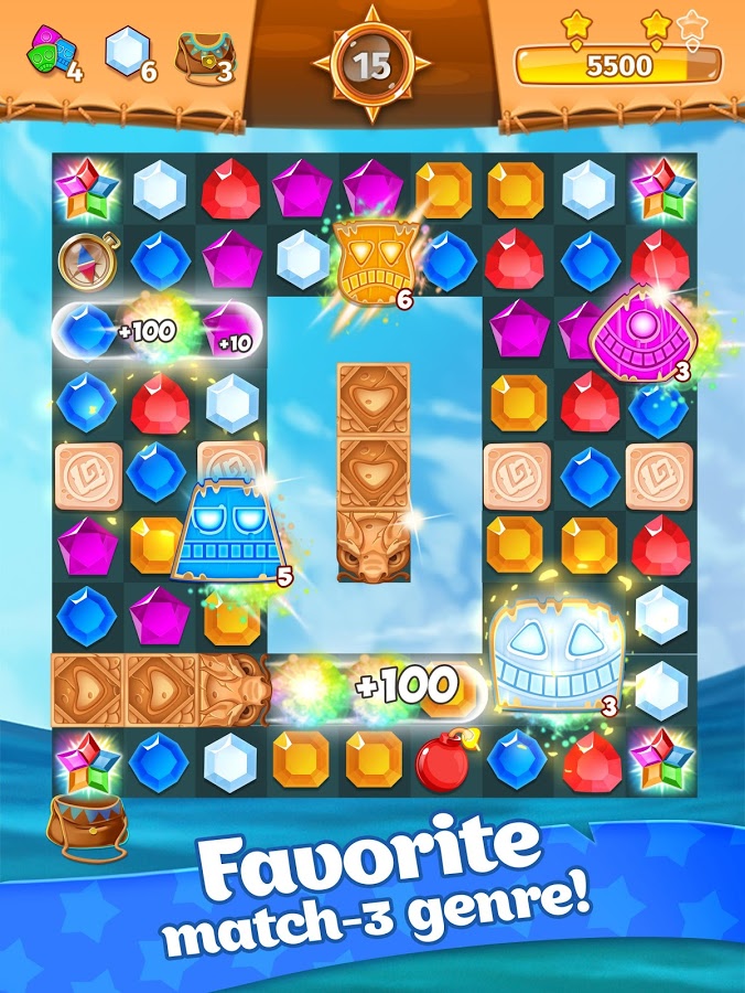 Treasure hunters match-3 gems