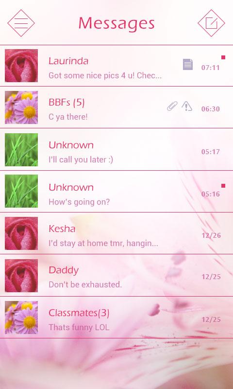 GO SMS PRO BLOOM THEME EX