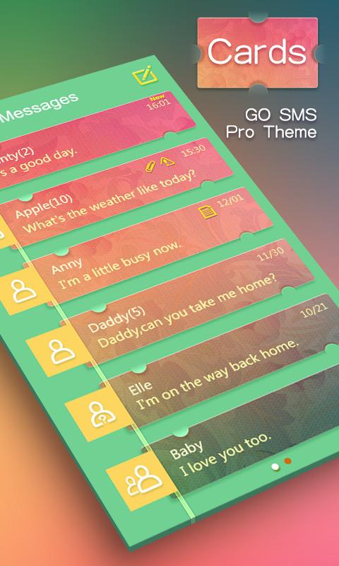 GO SMS PRO CARDS  THEME EX