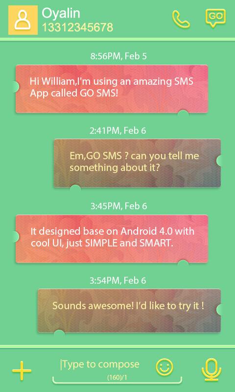 GO SMS PRO CARDS  THEME EX