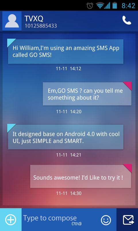 GO SMS Pro Fresh Theme EX