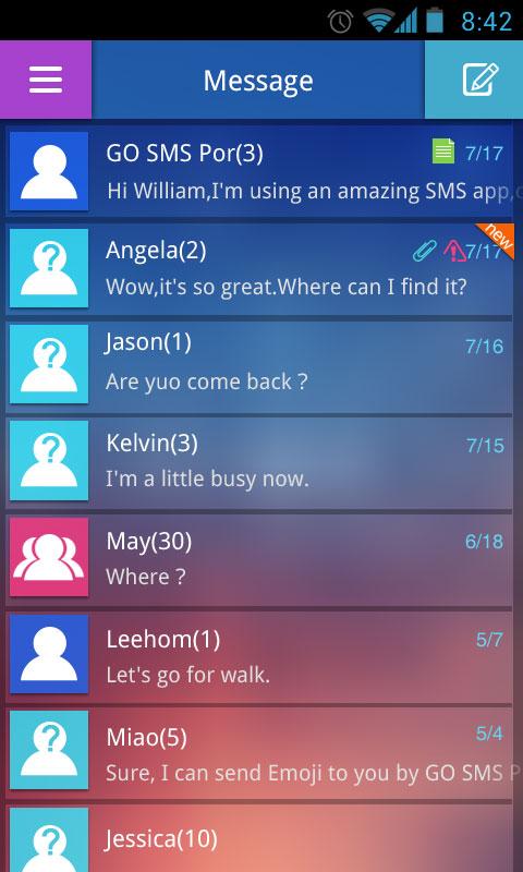 GO SMS Pro Fresh Theme EX