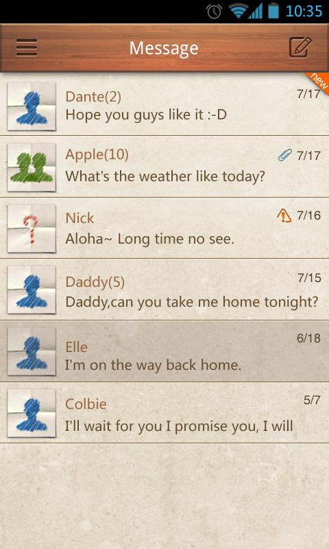 GO SMS Pro  Z Memo Theme EX