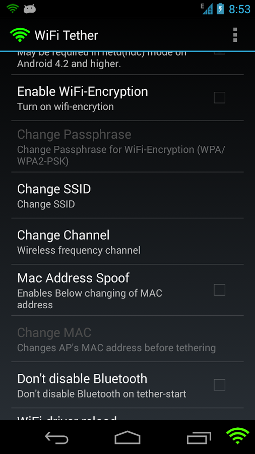 Network Share & WIFI Tethering