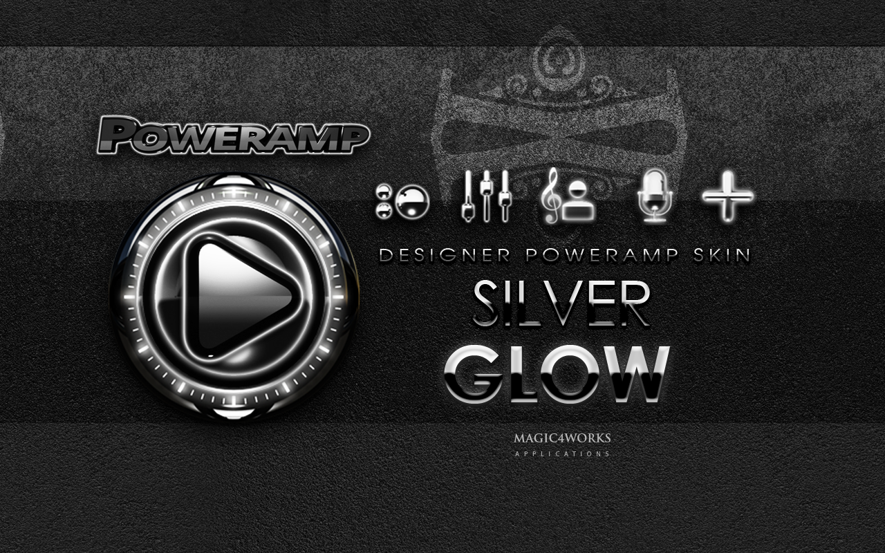 Poweramp skin silver glow