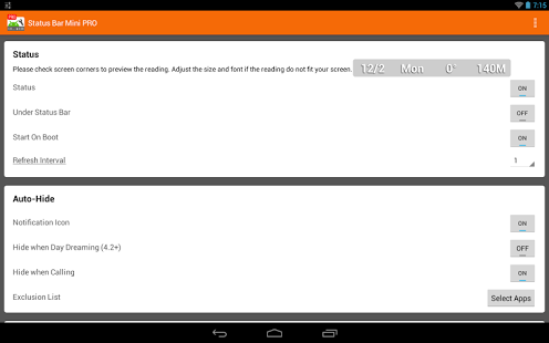 Status Bar Mini PRO