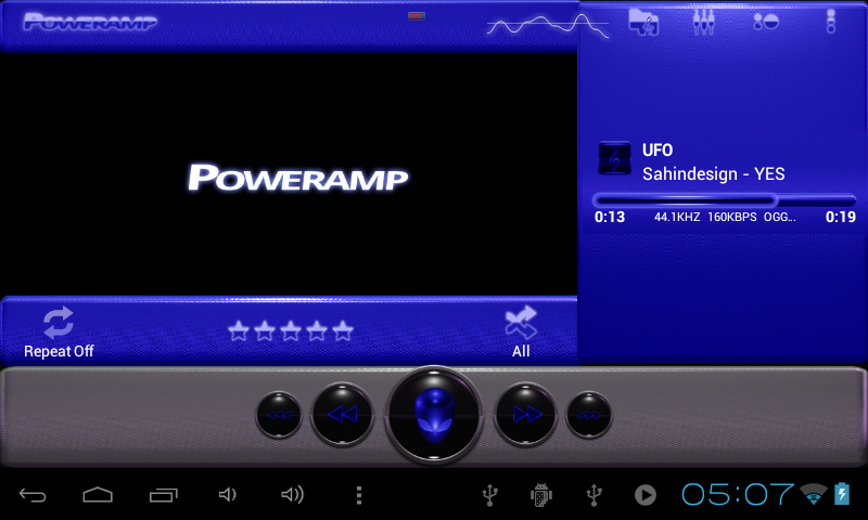 poweramp skin alien blue