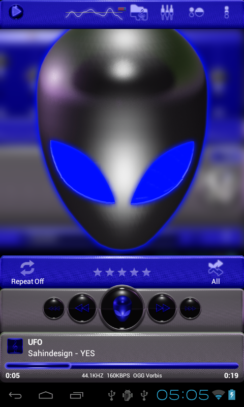 poweramp skin alien blue