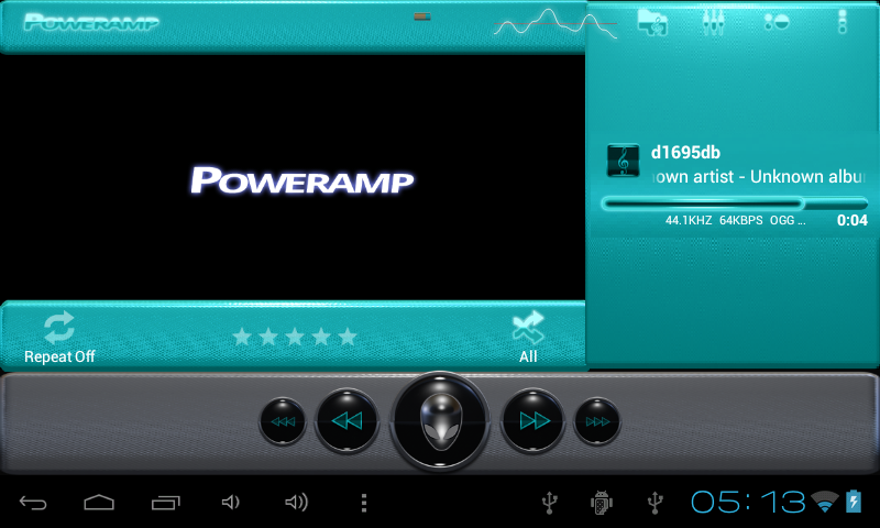 poweramp skin alien lightblue