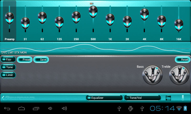 poweramp skin alien lightblue