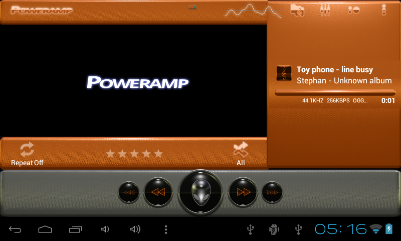 poweramp skin alien orange