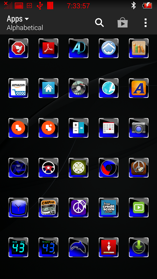 Dark Blue Glass icon pack