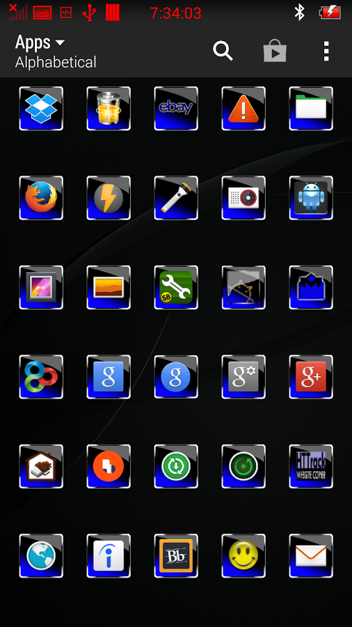 Dark Blue Glass icon pack