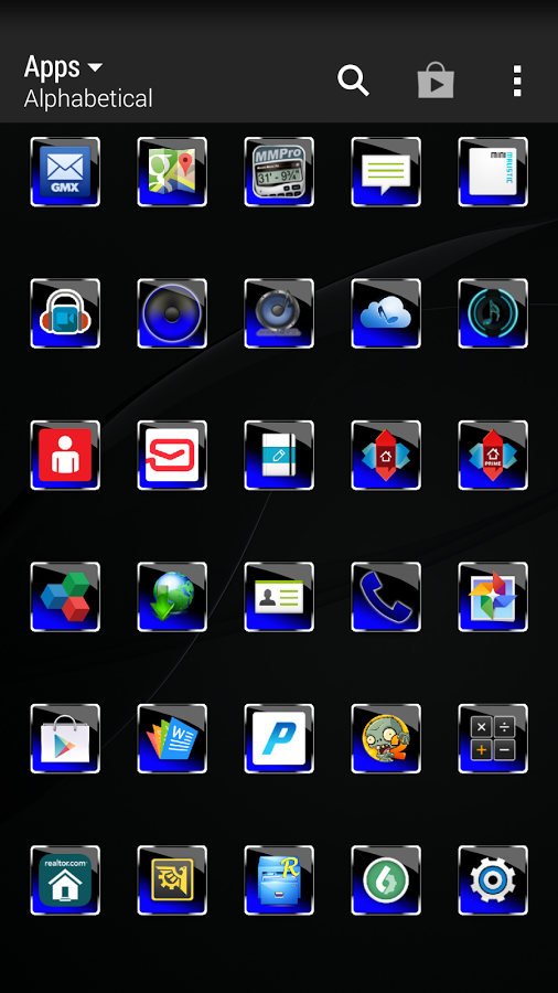 Dark Blue Glass icon pack