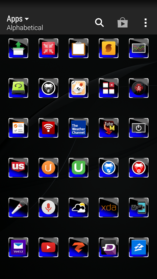 Dark Blue Glass icon pack