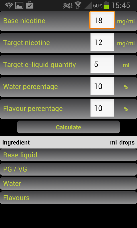 E-Liquid Calculator NOADS