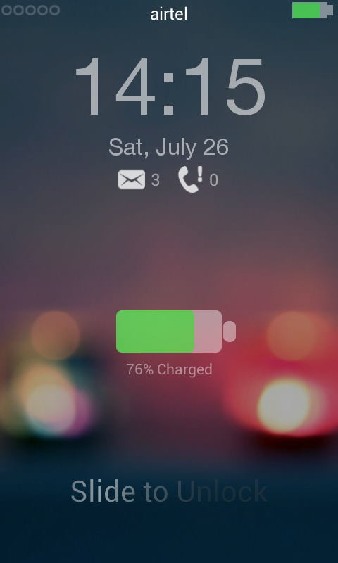 iOS 8 LockScreen Blurred